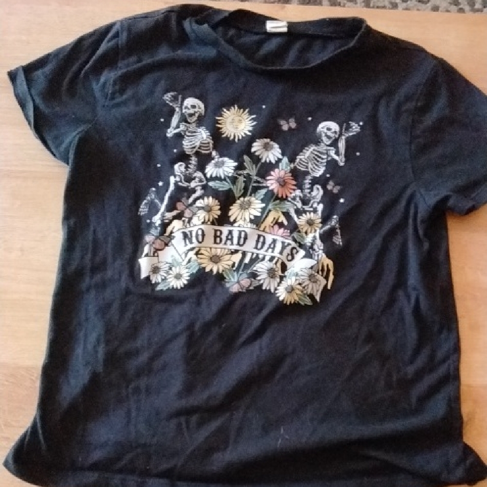 Kids Black Graphic Tee - No Bad Days